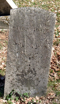 Headstone of Harvey Adams